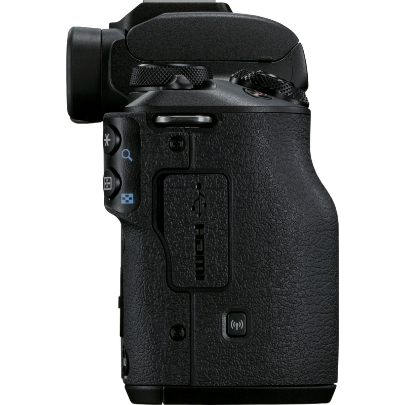 Canon EOS M50 Mark II spiegellose Kamera, Schwarz + EF-M 18-150mm f/3.5-6.3 IS STM Objektiv, Graphit-Grau Produkt Ansicht von rechts