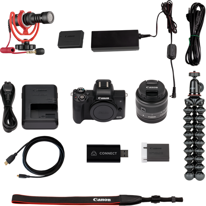 Canon EOS M50 Mark II für Wechselobjektive im Livestreaming-Kit Produkt Lieferumfang