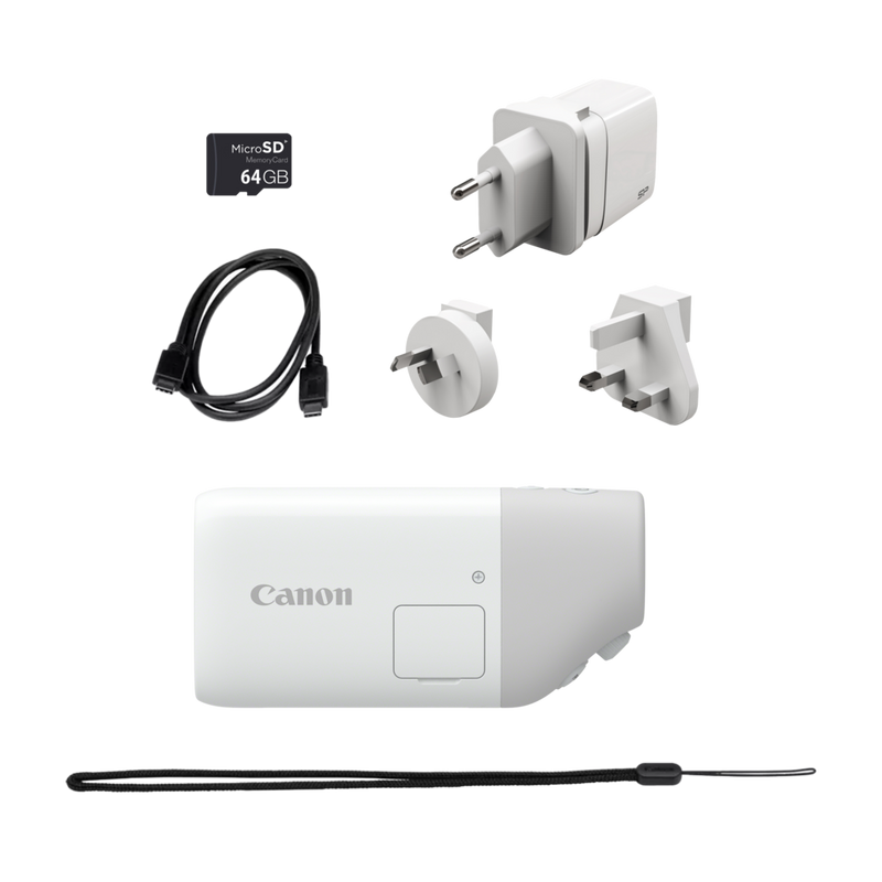 Canon PowerShot ZOOM kompakte Telezoom-Kamera im Spektiv-Stil Basis Kit, Weiß Produkt Ansicht von links