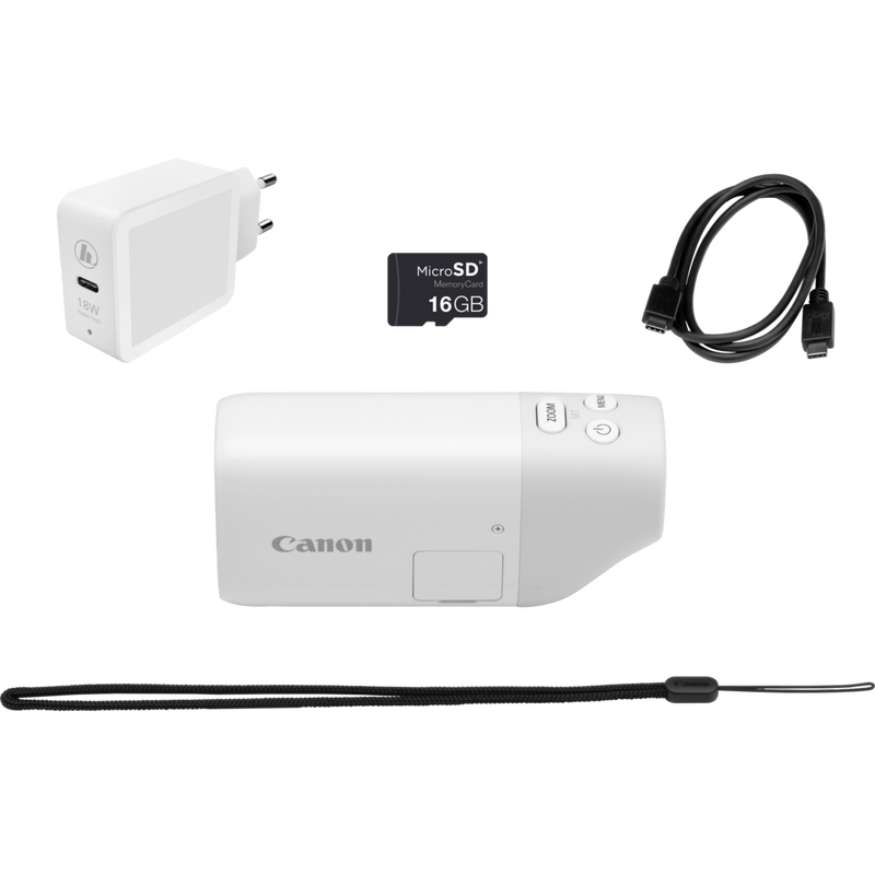 Canon PowerShot ZOOM kompakte Telezoom-Kamera im Spektiv-Stil Basis Kit, Weiß Produkt Rückansicht mit Foto auf dem Bildschirm