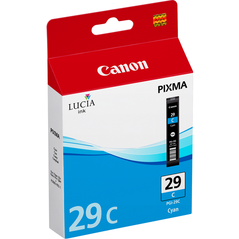 Canon PGI-29C Tinte Cyan Produkt Ansicht von links