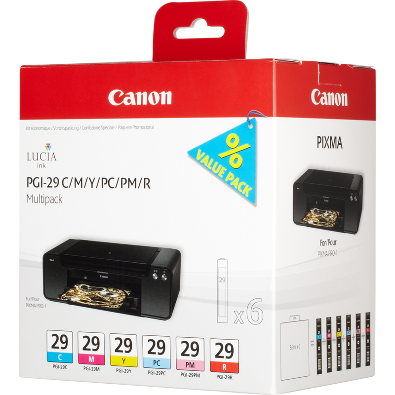 Canon PGI-29 C/M/Y/PC/PM/R Multipack mit 6 Tinten Produkt Ansicht von rechts