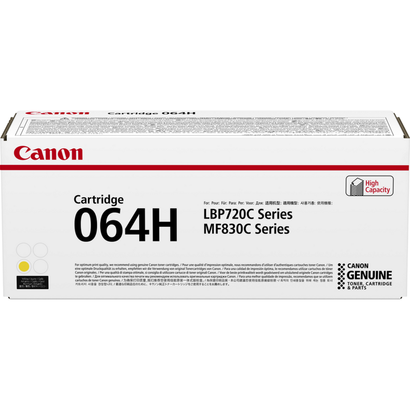 Canon 064H Gelb Toner-Cartridge Produkt Vorderansicht der Verpackung