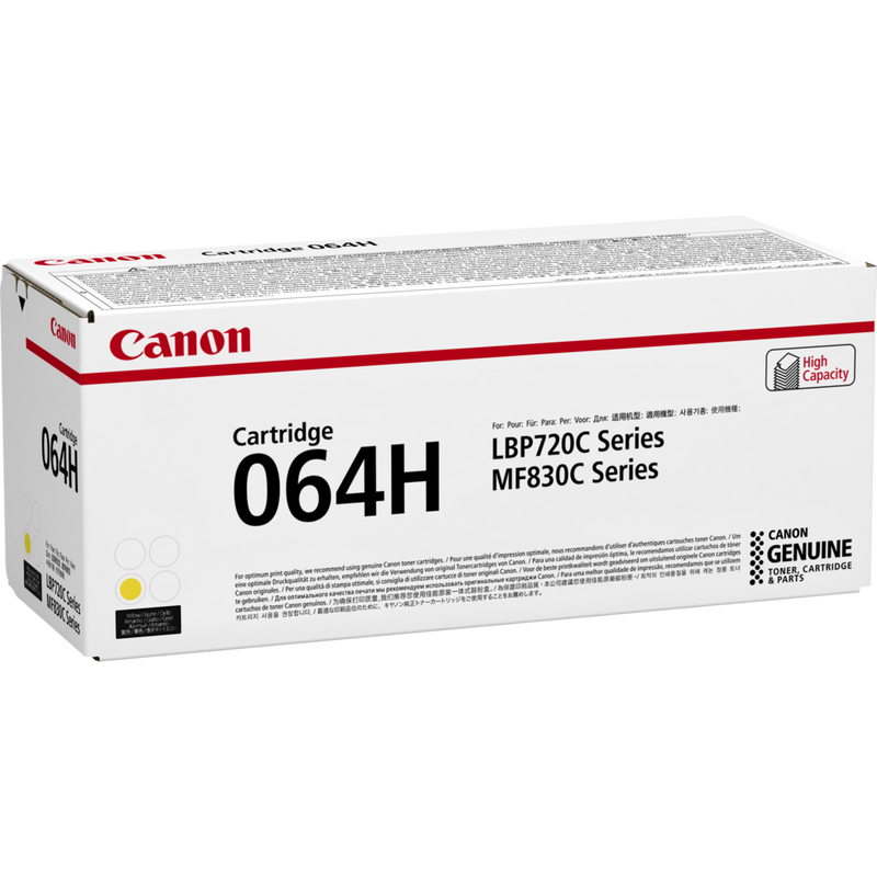 Canon 064H Gelb Toner-Cartridge Produkt Ansicht der Verpackung von links