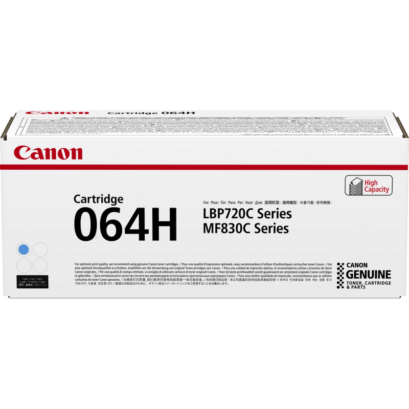Canon 064H Cyan Toner Cartridge Product Packaging Front View