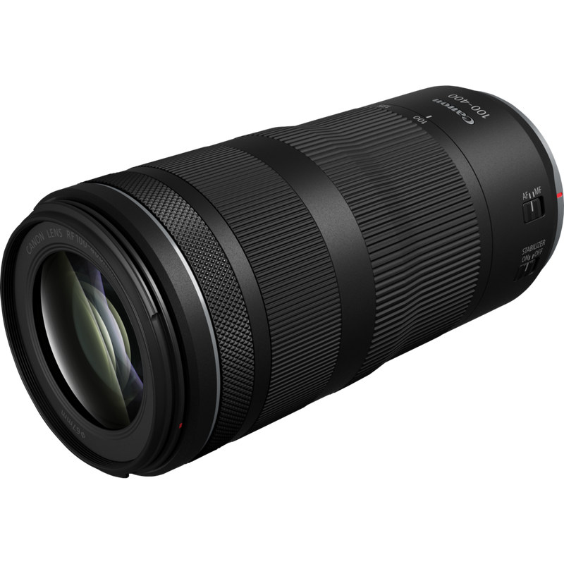 Canon RF 100-400mm F5.6-8 IS USM Objektiv Produkt Diagonale Ansicht
