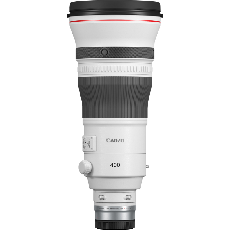 Canon RF 400mm F2.8 L IS USM Objektiv Produkt Vorderansicht mit Staubkappe