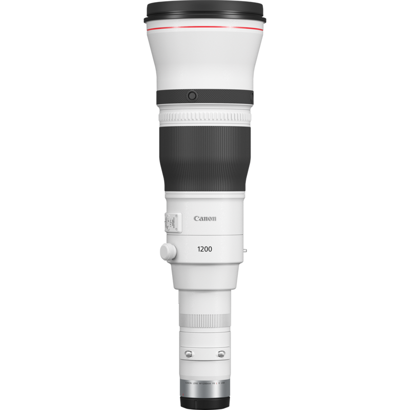 Canon RF 1200mm F8L IS USM Objektiv Produkt Vorderansicht mit Staubkappe