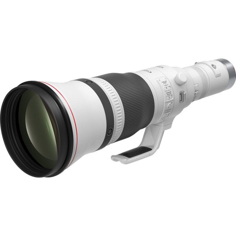Canon RF 1200mm F8L IS USM Objektiv Produkt Diagonale Ansicht mit Stativgewinde