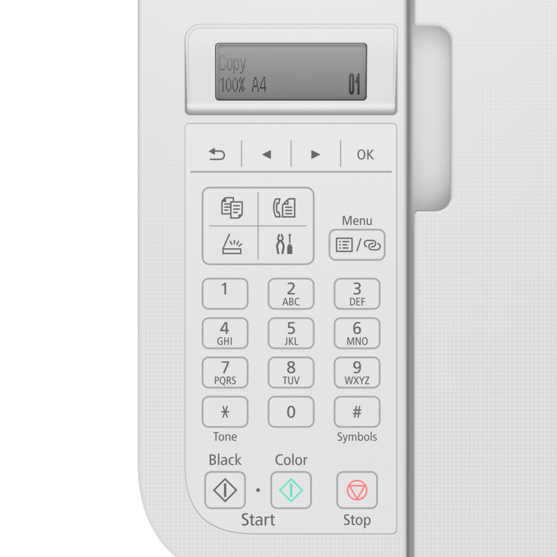 Canon PIXMA TR4651 Wireless Colour All-in-One Inkjet Photo Printer, White Product Top Control Panel View