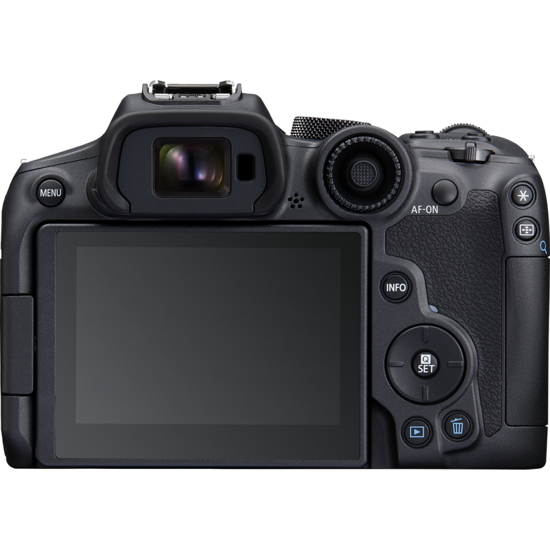 Canon EOS R7 spiegellose Kamera (Gehäuse) + RF-S 18-150mm F3.5-6.3 IS STM Objektiv + RF-S 10-18mm F4.5-6.3 IS STM Objektiv Produkte Ansicht von hinten