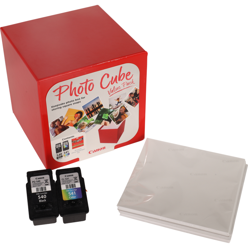 Canon Photo Cube with PG-540 + CL-541 Ink Cartridges + PP-201 5 x 5" Photo Paper Plus Glossy II (40 sheets) - Value Pack Product Front View