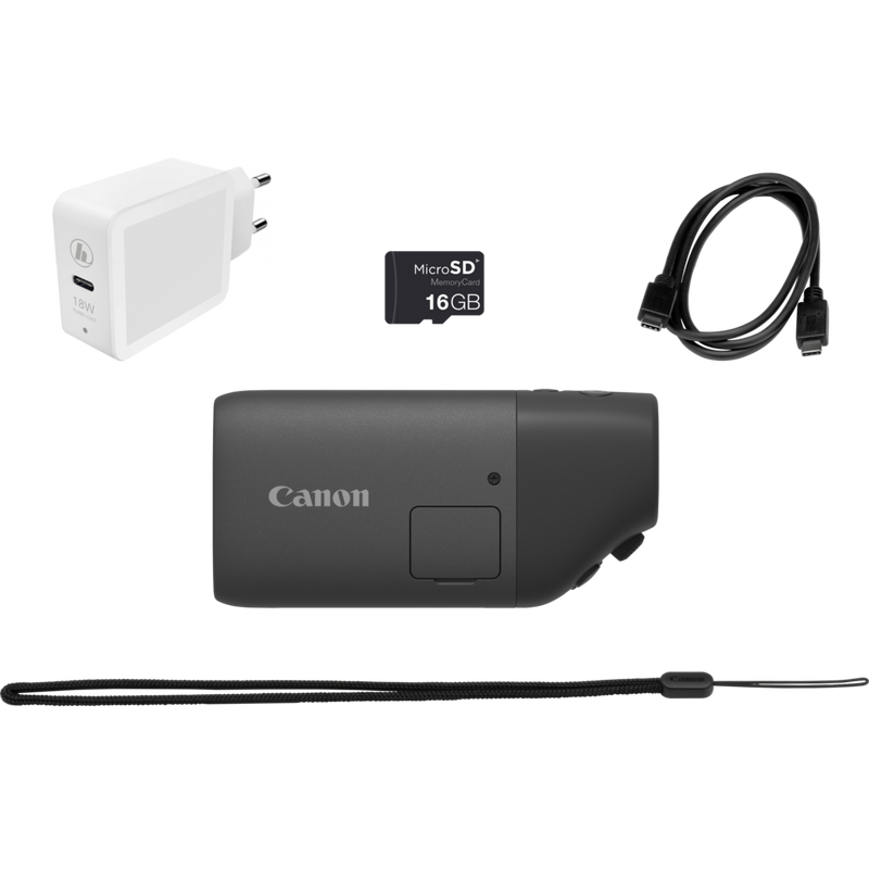 Canon PowerShot ZOOM kompakte Telezoom-Kamera im Spektiv-Stil Basis Kit, Schwarz Produkt Ansicht von links