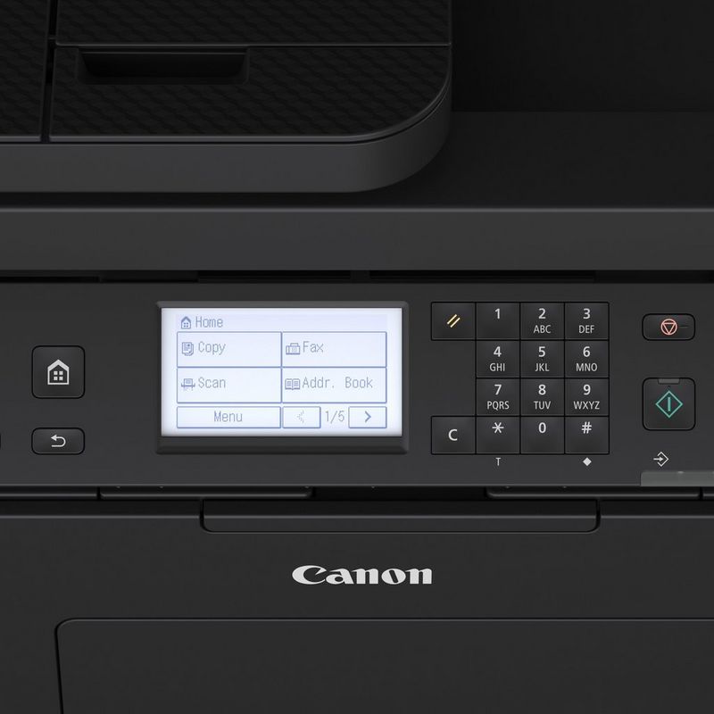 Canon i-SENSYS MF275dw Schwarzweiß-Laser-Multifunktionssystem, Vorderansicht des Produkts mit Display