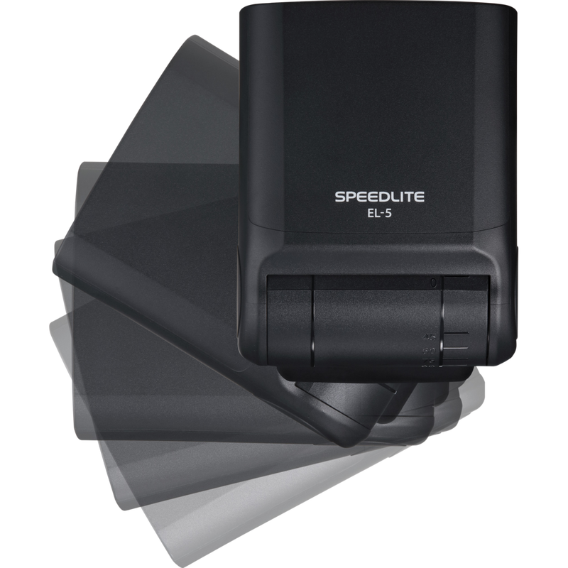 Ansicht von oben mit Blitzkopf, der sich zur Seite dreht