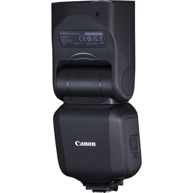 Ansicht der linken Seite mit Blitzkopf nach oben gerichtet