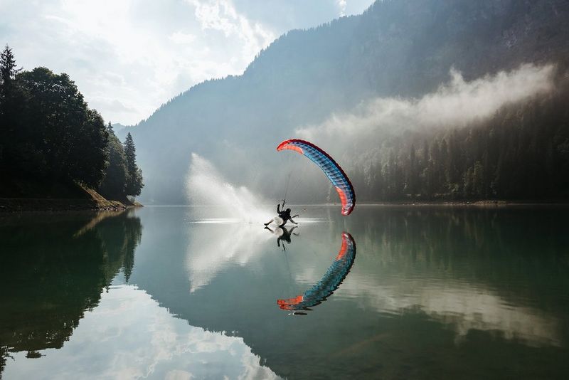  Canon EOS R6 Mark II Mirrorless Camera – Sample Photo of a Skydiver Just Above the Water 
