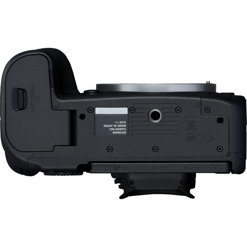 Canon EOS R6 Mark II Mirrorless Camera and RF 24-105mm F4L IS USM Lens Produkt Ansicht von unten