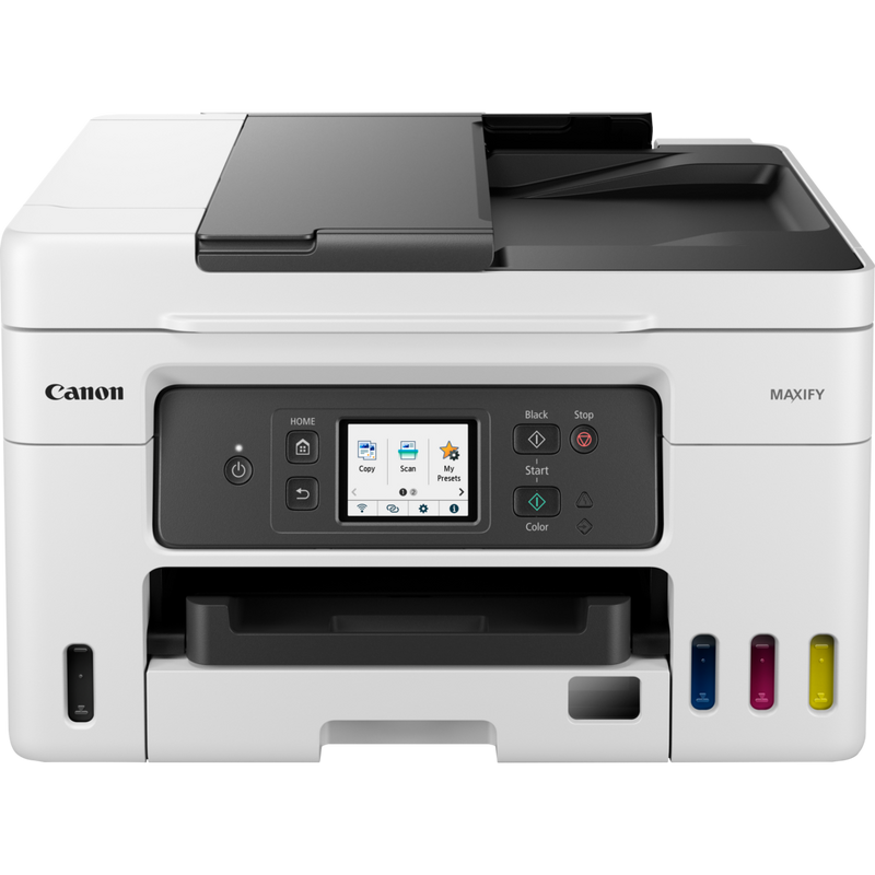 Canon MAXIFY GX4050 MegaTank Farb-Tintenstrahl-Multifunktionssystem mit WLAN und nachfüllbaren Tintentanks Produkt Vorderansicht