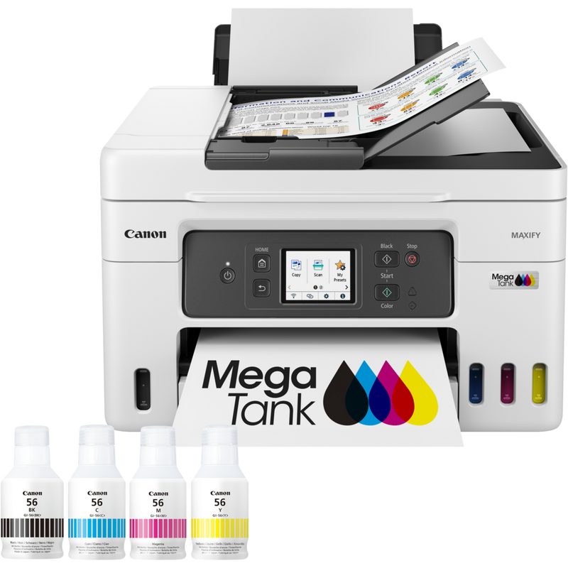 Canon MAXIFY GX4050 MegaTank Farb-Tintenstrahl-Multifunktionssystem mit WLAN und nachfüllbaren Tintentanks Produkt Vorderansicht