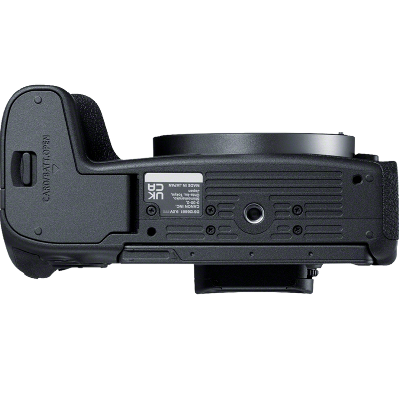 Canon EOS R8 spiegellose Kamera und RF 24-50mm F4.5-6.3 IS STM Objektiv Produkt Ansicht von unten