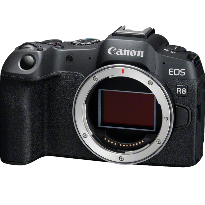 Canon EOS R8 Mirrorless Camera + RF 24-105mm F4-7.1 IS STM Lens Product Angled View