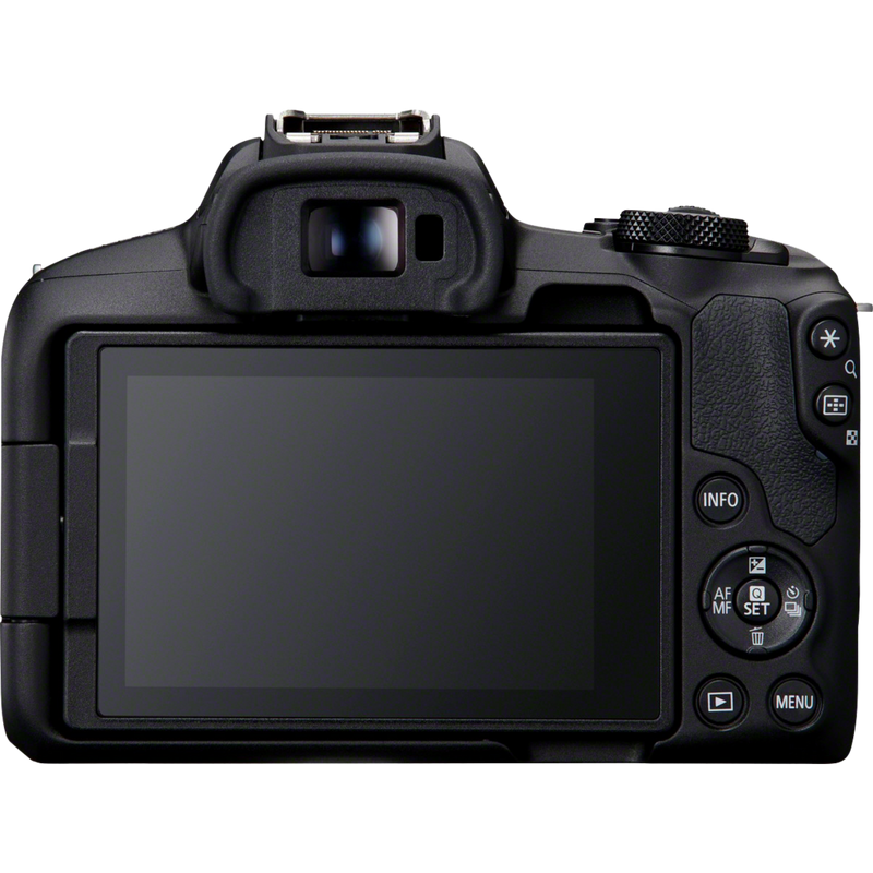 Canon EOS R50 spiegelloses Kameragehäuse Schwarz Vlogger Kit Produkt Rückansicht