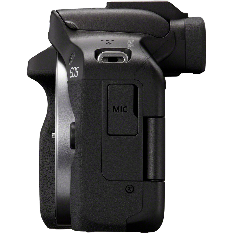 Canon EOS R50 spiegellose Kamera, Schwarz + RF-S 18-45mm F4.5-6.3 IS STM + Rucksack + SD-Karte + Ersatzakku Produkt Ansicht von rechts