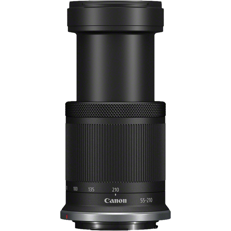 Canon RF-S 55-210mm F5-7.1 IS STM Objektiv Produkt Vorderansicht mit Zoom