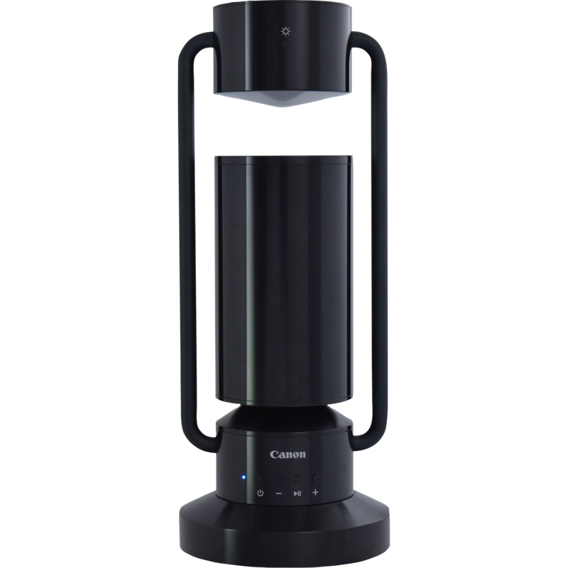 Canon Leuchte & Lautsprecher ML-A: drahtlose Bluetooth Lautsprecher Lampe aus Aluminium - Schwarz Produkt: Vorderansicht