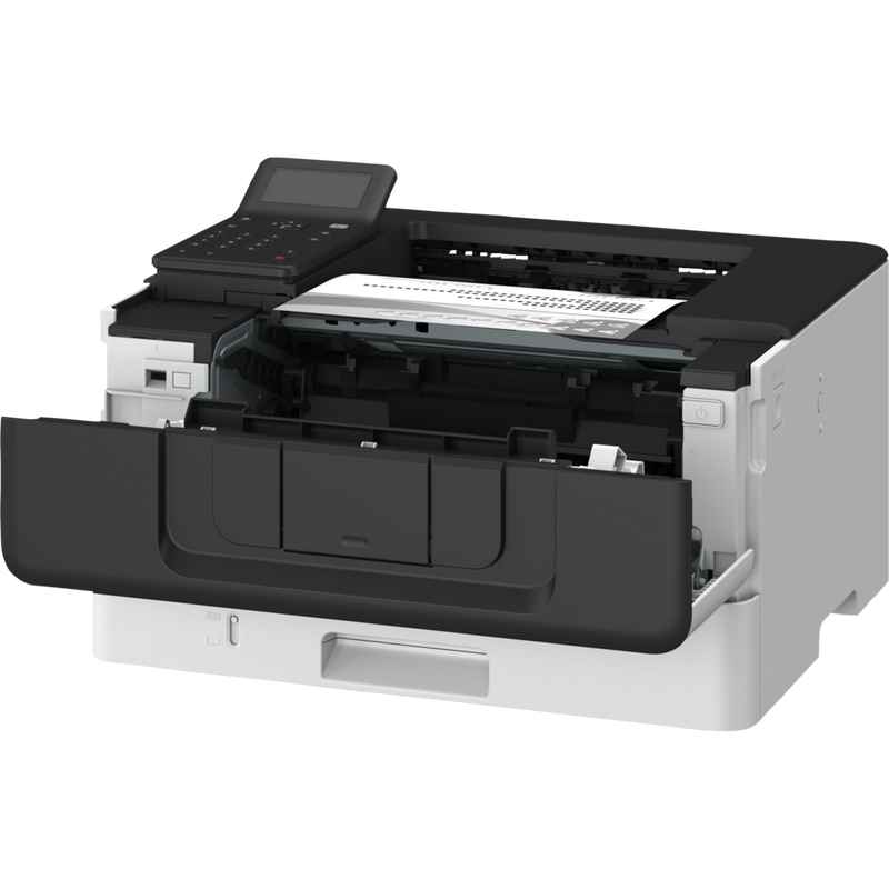 Schrägansicht von vorne links mit geöffnetem Papiereinzug