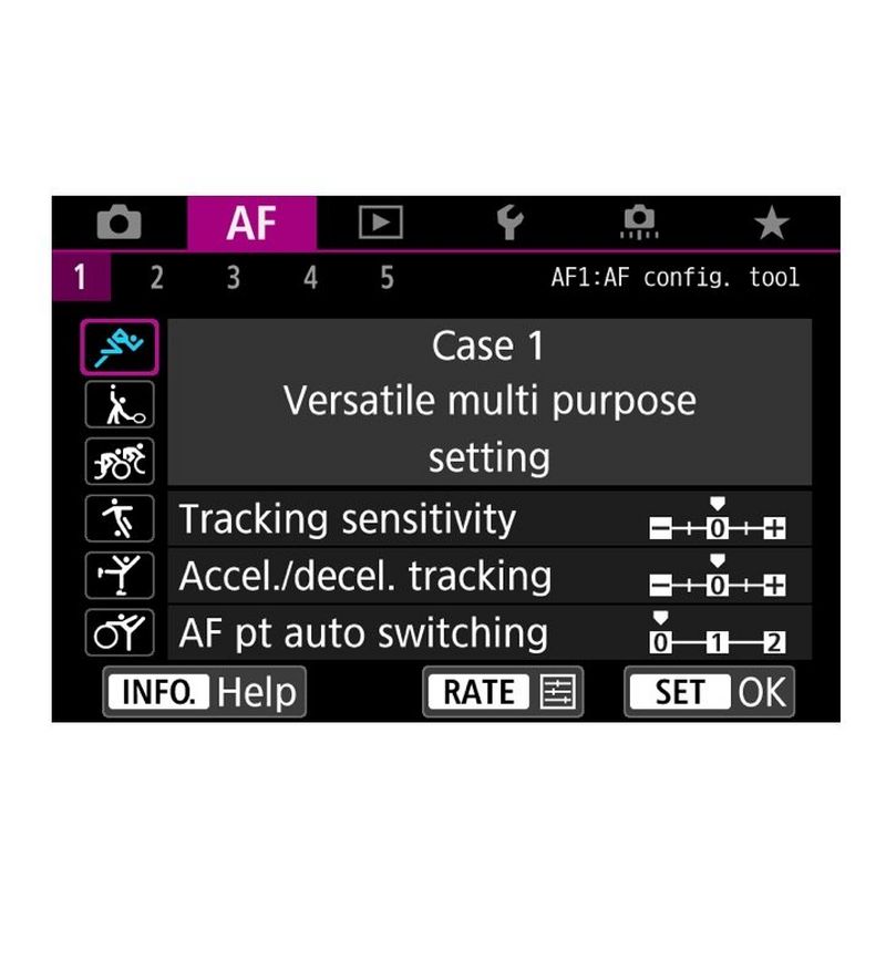 AF case study settings on the Canon EOS 5D Mark IV