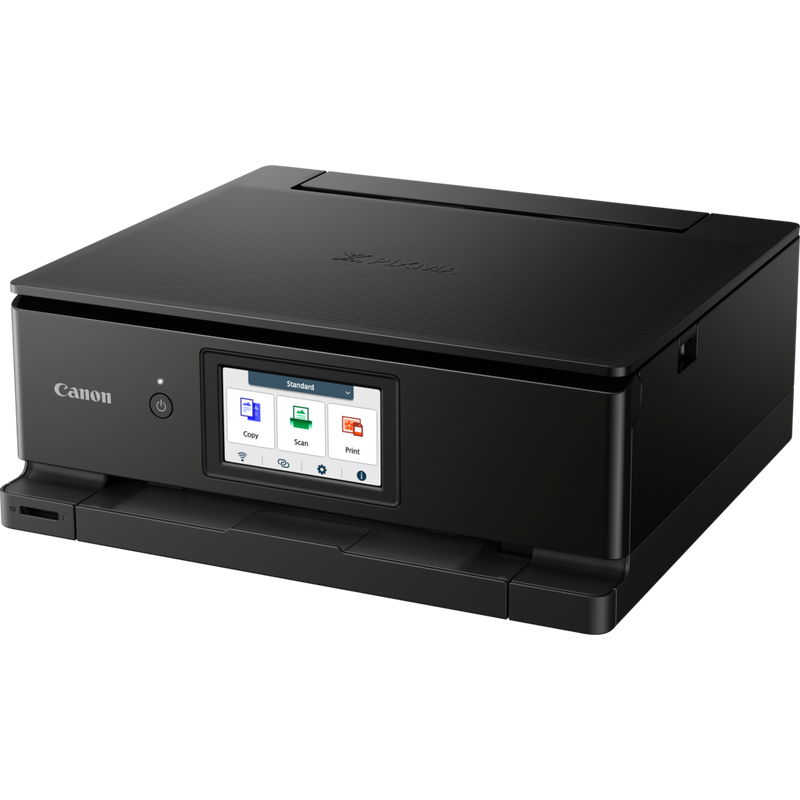 Produkt: Schräge Vorderansicht mit Papier auf Papierausgabefach