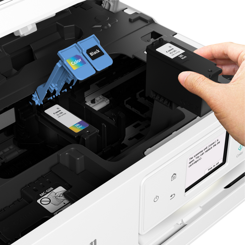 Canon PIXMA TS7650i Wireless Colour 3-in-1 Inkjet Photo Printer Installing black cartridge