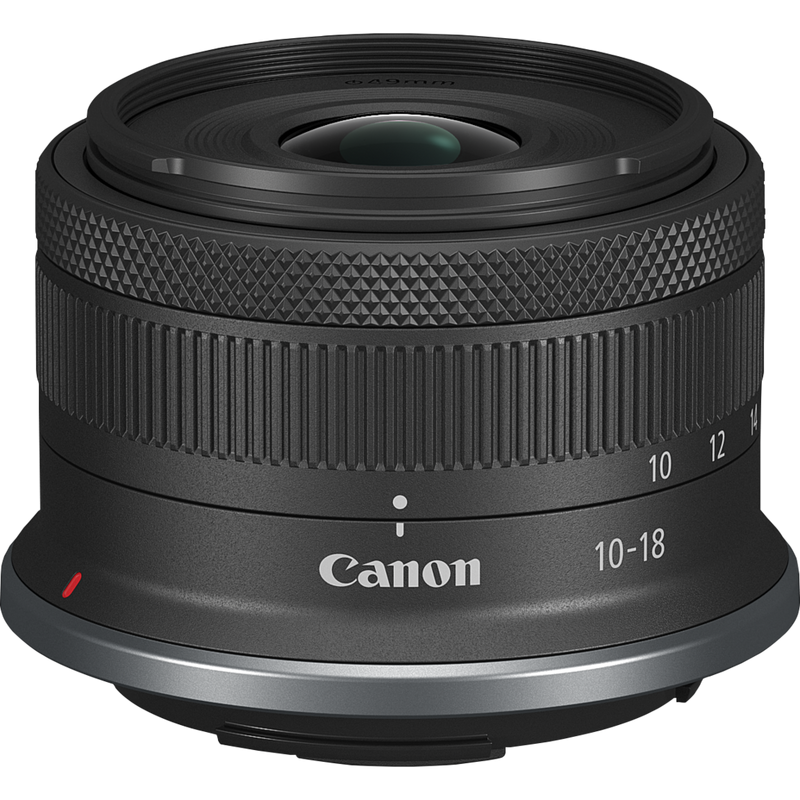 Canon RF-S 10-18mm F4.5-6.3 IS STM Objektiv Produkt: Schrägansicht von vorne