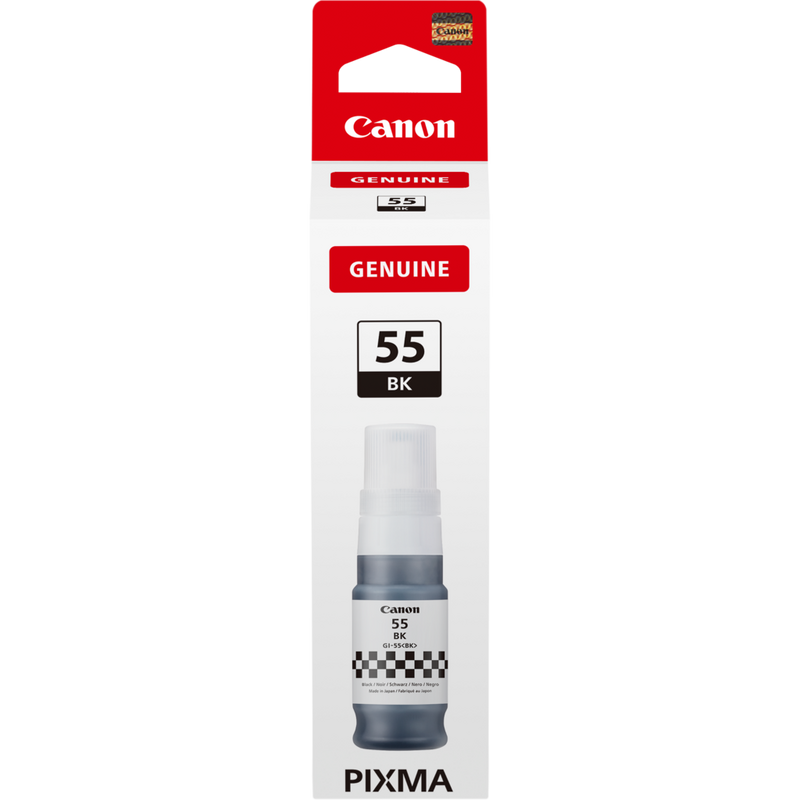 Canon GI-55BK Black Ink Bottle Product Package front view
