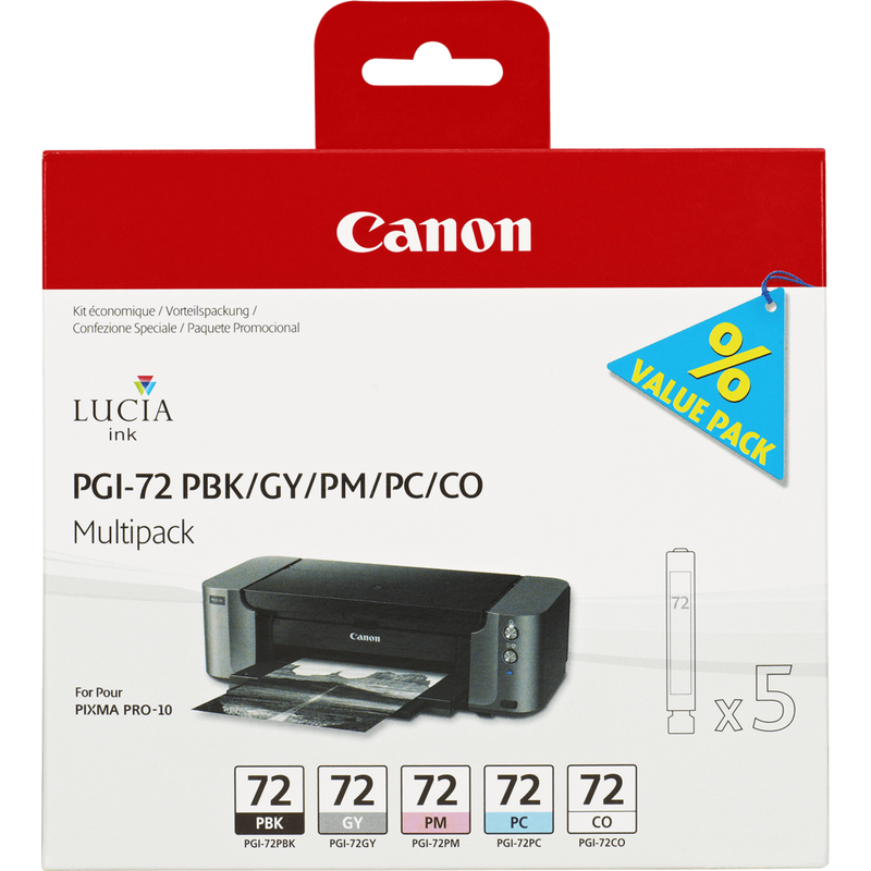 Canon PGI-72 PBK/GY/PM/PC/CO Multipack mit 5 Tinten Produkt Vorderansicht
