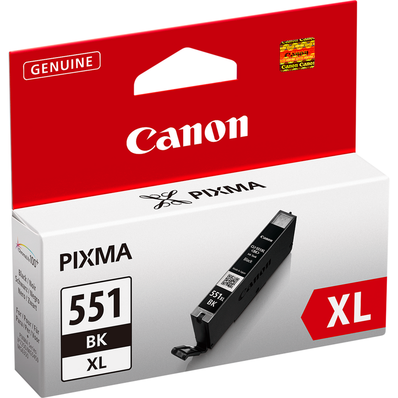 Canon CLI-551XL Tinte Schwarz mit hoher Reichweite Produkt Ansicht von links