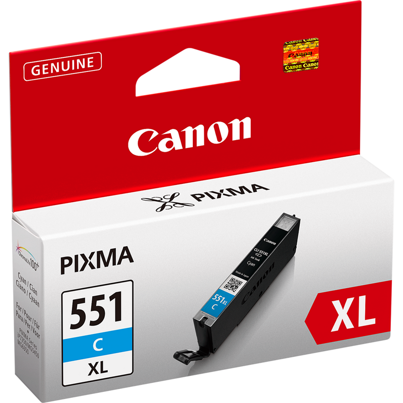 Canon CLI-551XL Tinte Cyan mit hoher Reichweite Produkt Ansicht von links