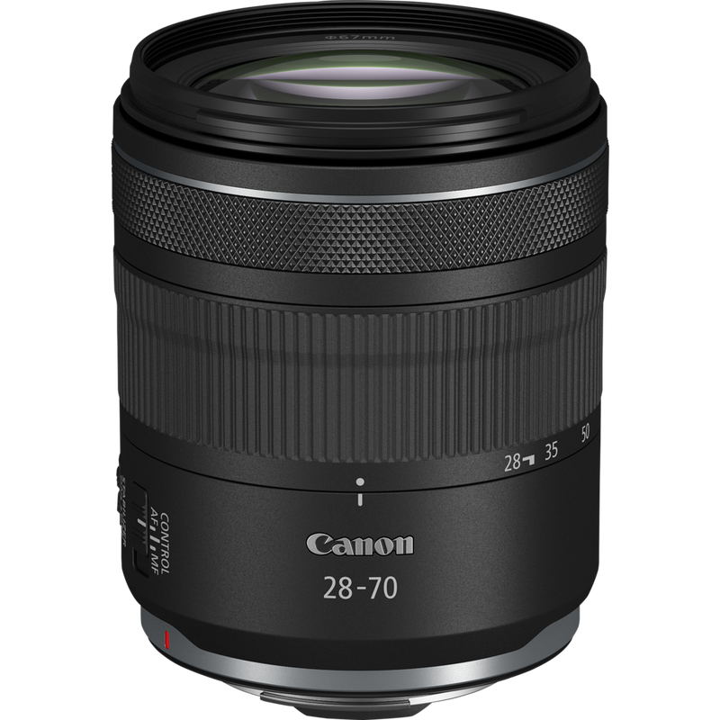 Canon RF 28-70mm F2.8 IS STM Lens Produkt Diagonale Vorderansicht
