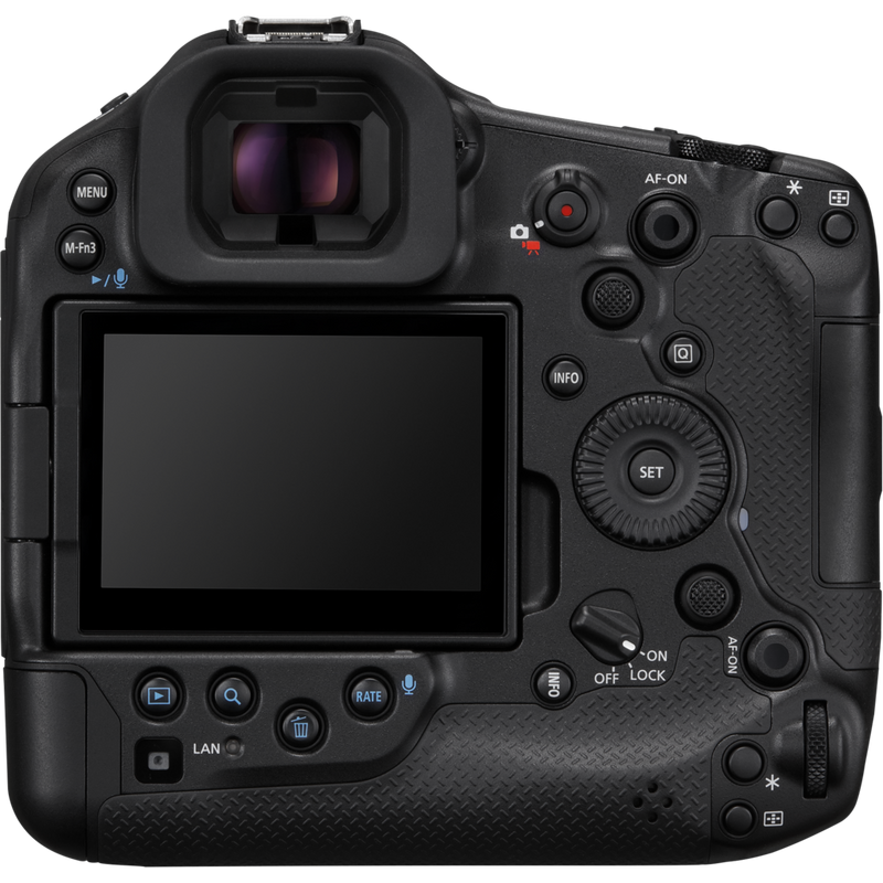 Canon EOS R1 spiegelloses Kameragehäuse Produkt Rückansicht