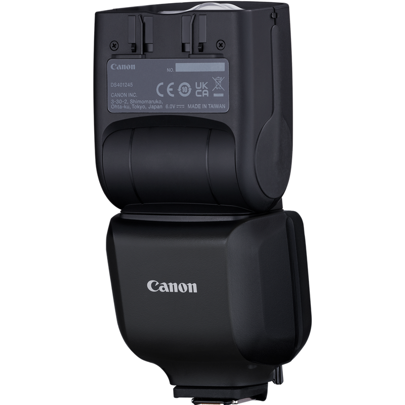 Canon Speedlite EL-10 Blitzgerät Produkt Vorderansicht mit nach oben gestecktem Blitz