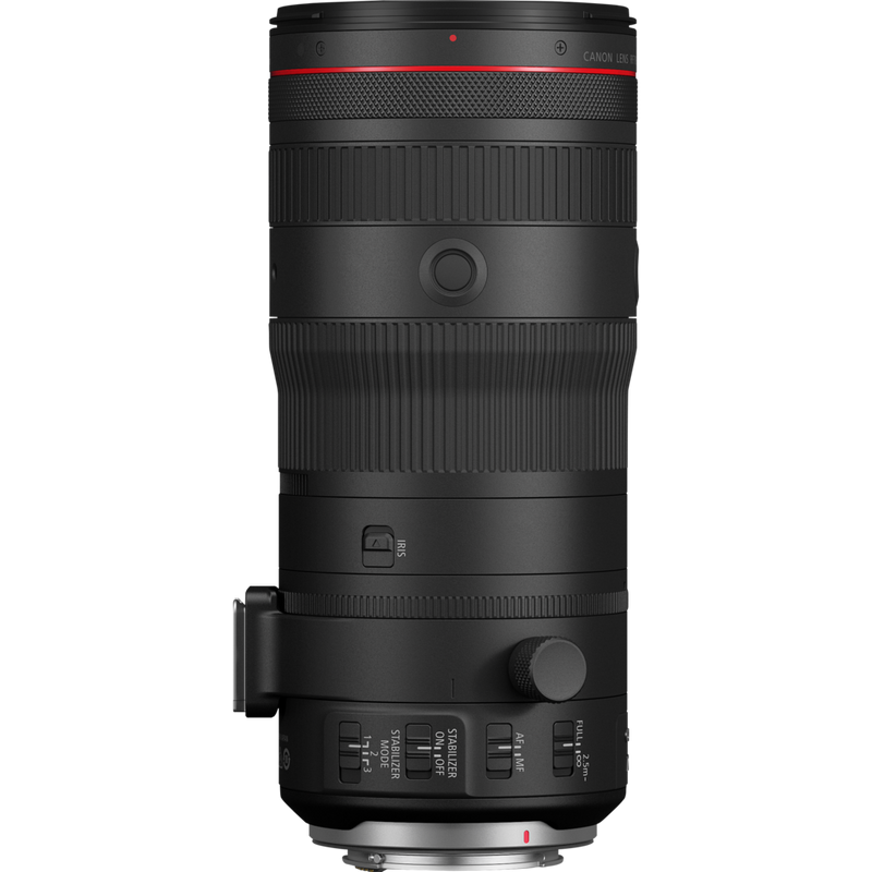 Canon RF 70-200mm F2.8L IS USM Z Objektiv, schwarz Produkt Seitenansicht mit sichtbaren Tasten