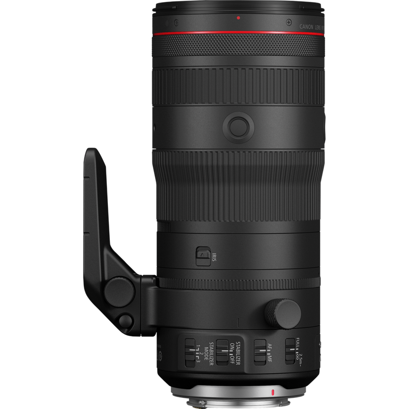 Canon RF 70-200mm F2.8L IS USM Z Objektiv, schwarz Produkt Rückansicht mit Objektivstütze