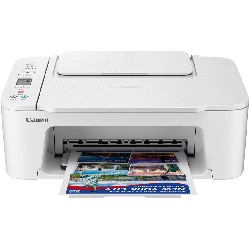 Canon PIXMA TS3751i WLAN-Farb-Multifunktionssystem Fotodrucker, Weiß Produkt Vorderansicht mit geöffnetem Fach