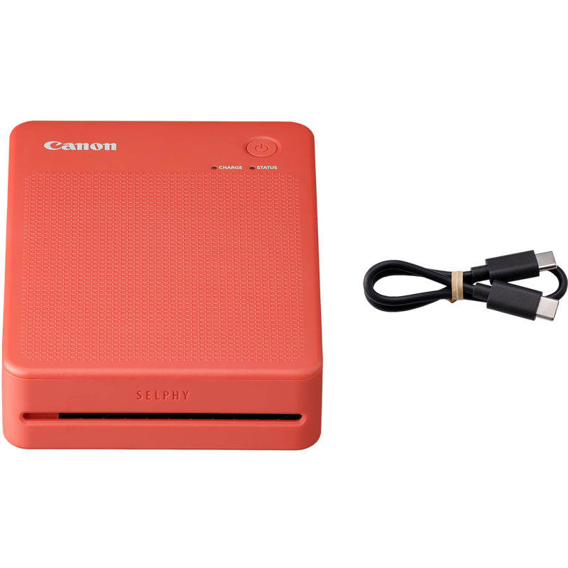 Canon SELPHY QX20 mobiler WLAN-Farbfotodrucker, Terrakottarot Produkt Produkt mit USB-Kabel