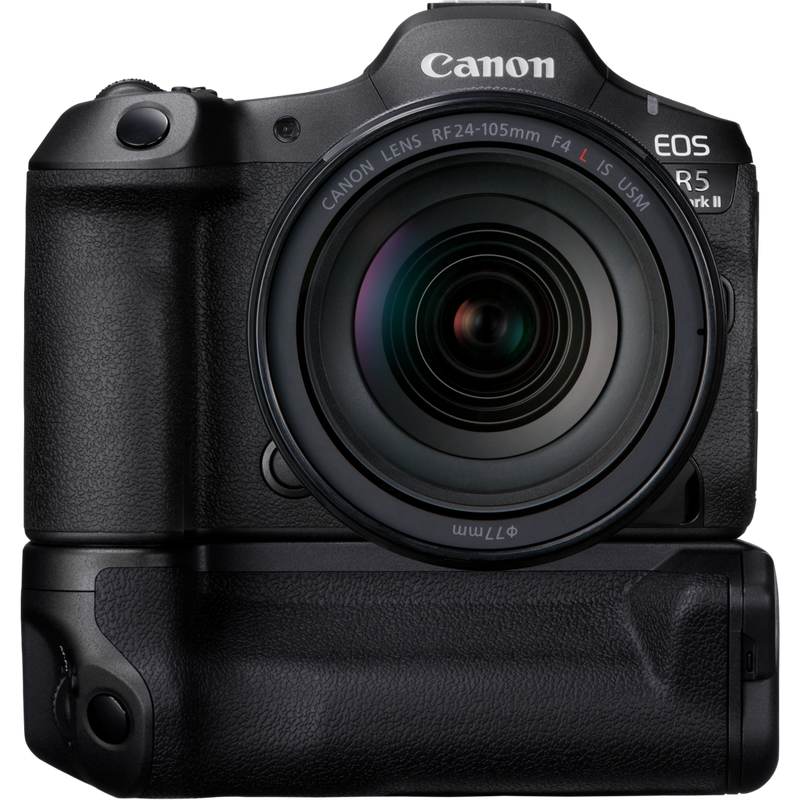 Canon BG-R20EP Akkugriff Produkt Vorderansicht mit Produkt samt Kamera