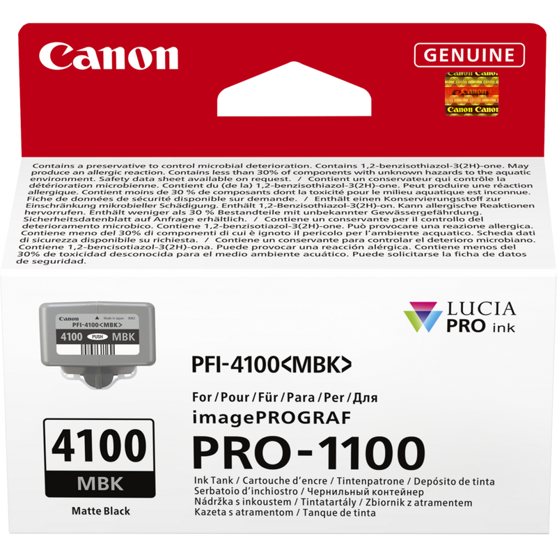 Canon PFI-4100PBK Produkt Vorderansicht der Verpackung
