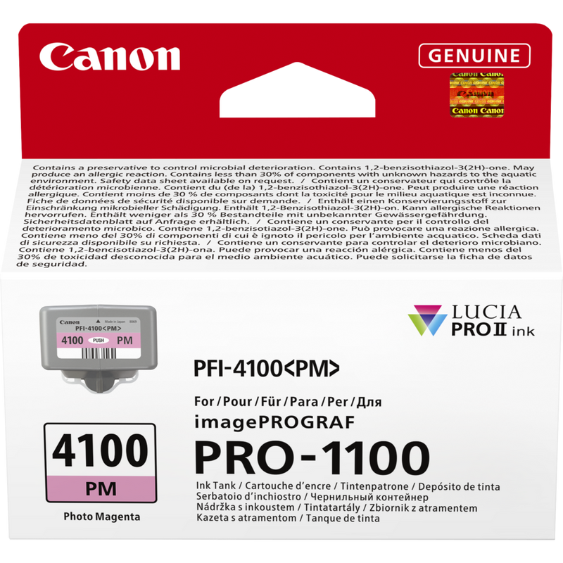 Canon PFI-4100PM Produkt Vorderansicht der Verpackung