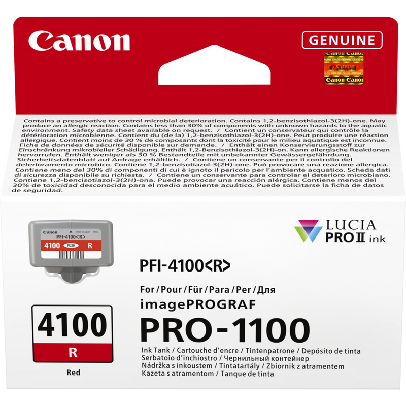 Canon PFI-4100R Produkt Vorderansicht der Verpackung
